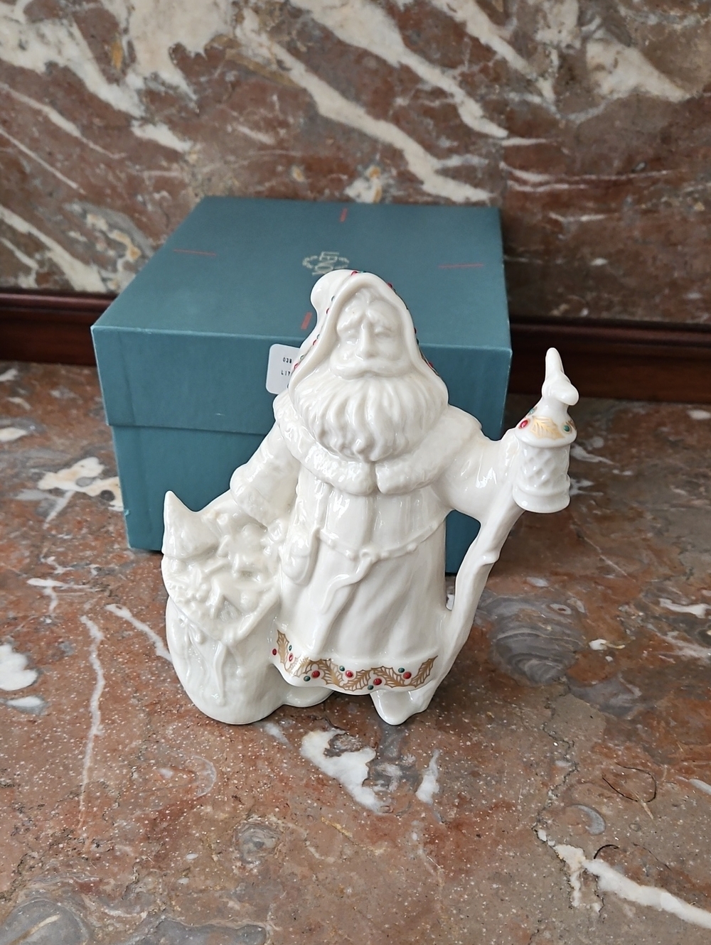 Vintage 1994 Lenox China Jewels Woodland Santa #2 In Series USA